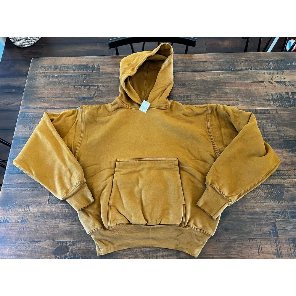 Yeezy Gap Hoodie Brown Men Small Hooded Sweatshirt Double Layer NWT